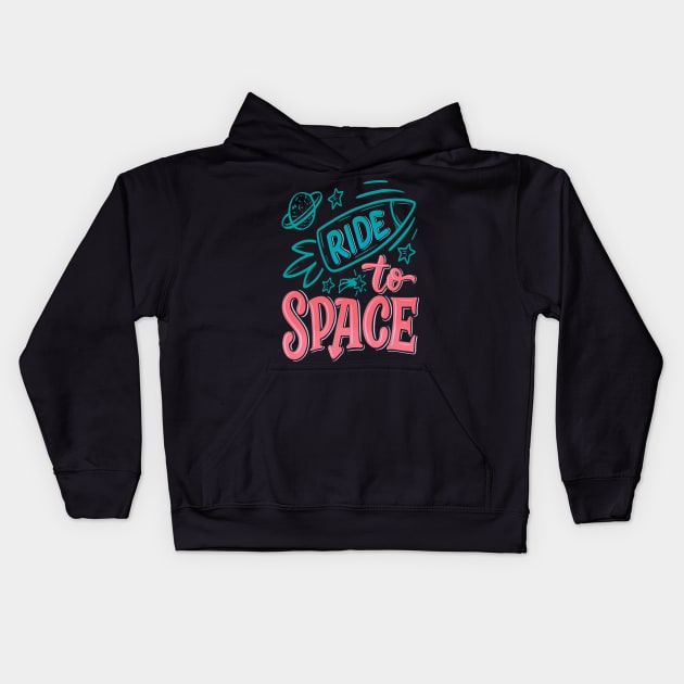 Ride To Space Kids Hoodie by ProjectX23Red